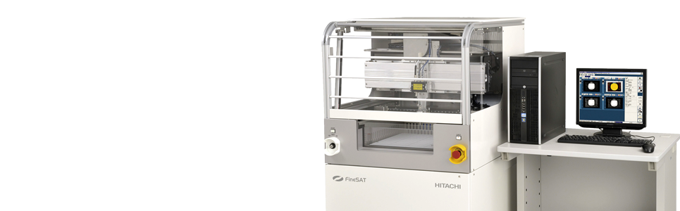 Combination of high performance ultrasonic unit and high precision scanner. Simultaneous measurement of reflection method and through transmission method.