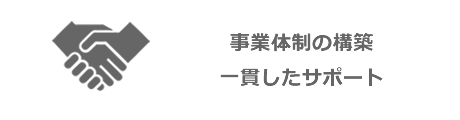 事業体制の構築　一貫したサポート