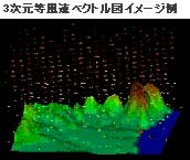 3次元等風速ベクトル図イメージ例